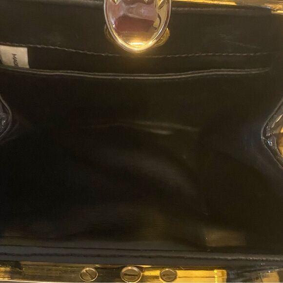 SHALS BLACK SNAKESKIN CLUTCH Crossbody Evening Handbag - Picture 6 of 6